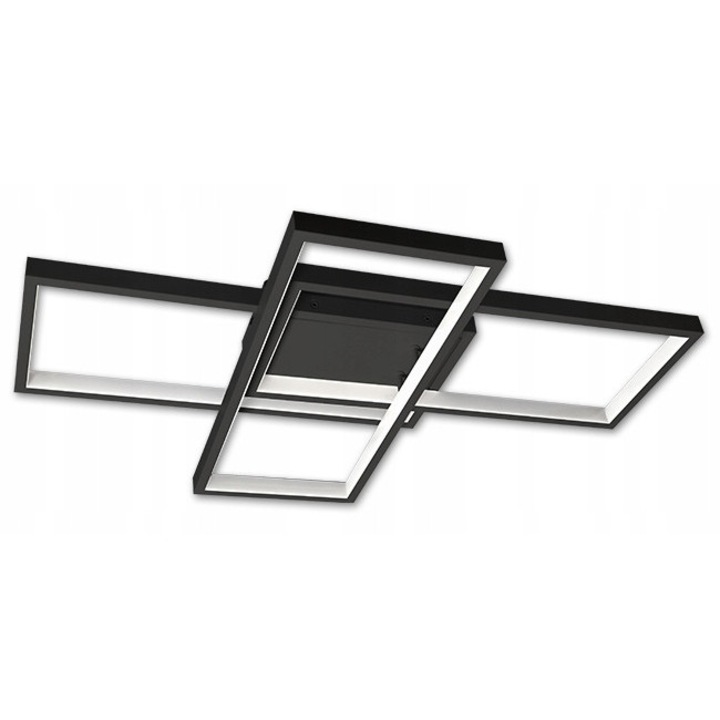 LED mennyezeti lámpa 72W, Masterled, fekete, szabályozható, 90x6cm, távirányítóval