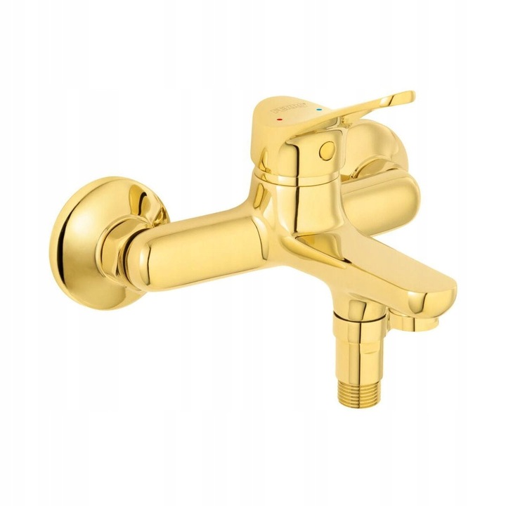 Baterie sanitara de baie Ferro, mecanica, unica, zlata, 12x15cm, fara dus si furtun