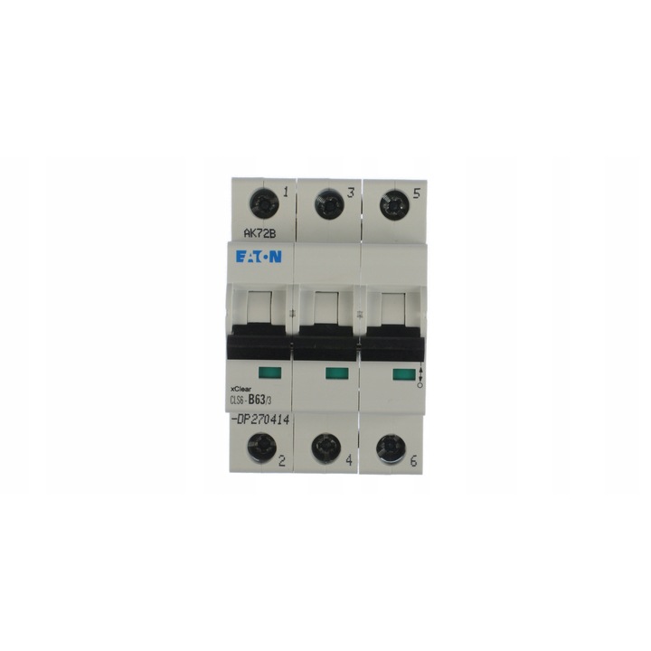 Siguranta electrica 3P 63A 6kA AC CLS6-B63, Eaton, montare pe sina, IP20, 3 module