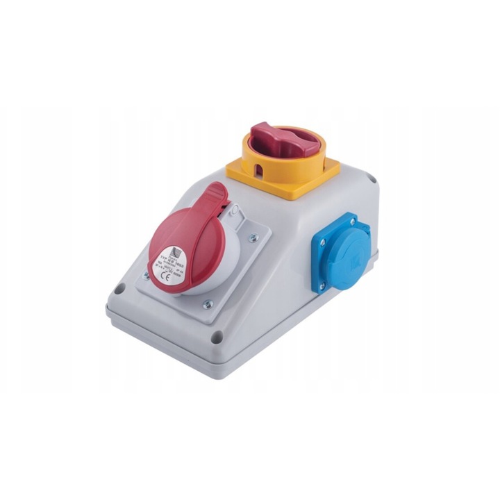 Разпределителна кутия Pawbol R-BOX KOMPAKT 1x32A/5P 400V, 2x250V (L-P), IP44, стенен монтаж, Сив, 143x126x210 мм