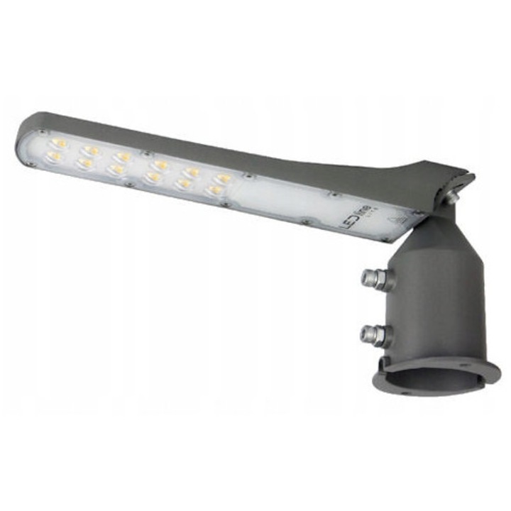 Lampa stradala LED 30W 4000K 3000lm, IP65, gri, montaj pe stalp sau perete