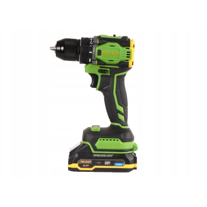 Акумулаторен винтоверт Procraft PA18Pro, 30 Nm, 2 скорости, с LED, комплект с 20V батерия, зарядно устройство, куфар