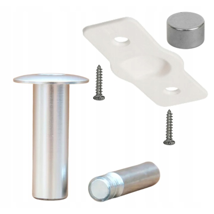 Odbojnik magnetic Yale Fantom Doorstop, satina, set complet