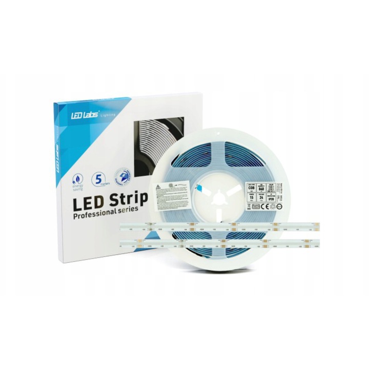 Banda LED RGB 15W/m 5m, LED Labs, IP20, montaj rapid