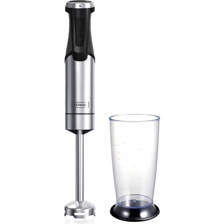 Blender de mana Kernau KHB 151 MS, 1500 W, Turbo 2000 W, inox, 800 ml, argintiu/gri