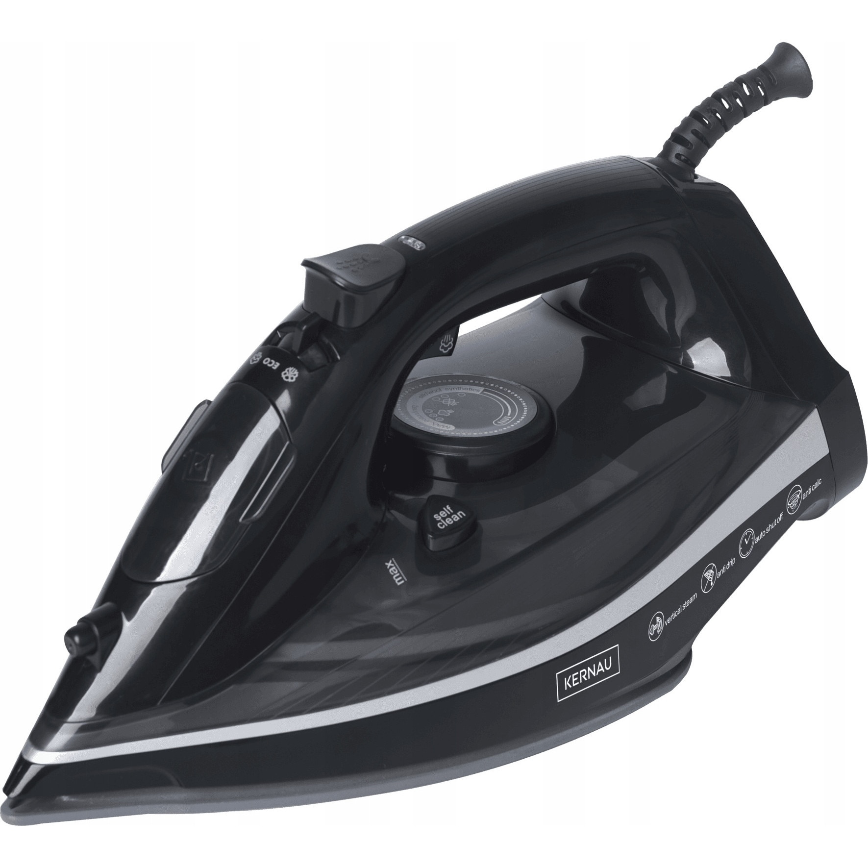 Fier de calcat cu abur Kernau KSSI 2502 C, 2500W, 350ml, talpa ceramica, sistem Anti-Drip, auto-curatare