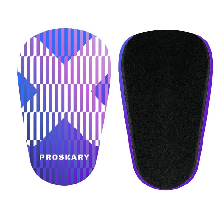 PULSE futball sípcsontvédő, Proskary, 12x8cm, dinamikus design, fekete-ezüst, FIFA tanúsítvánnyal