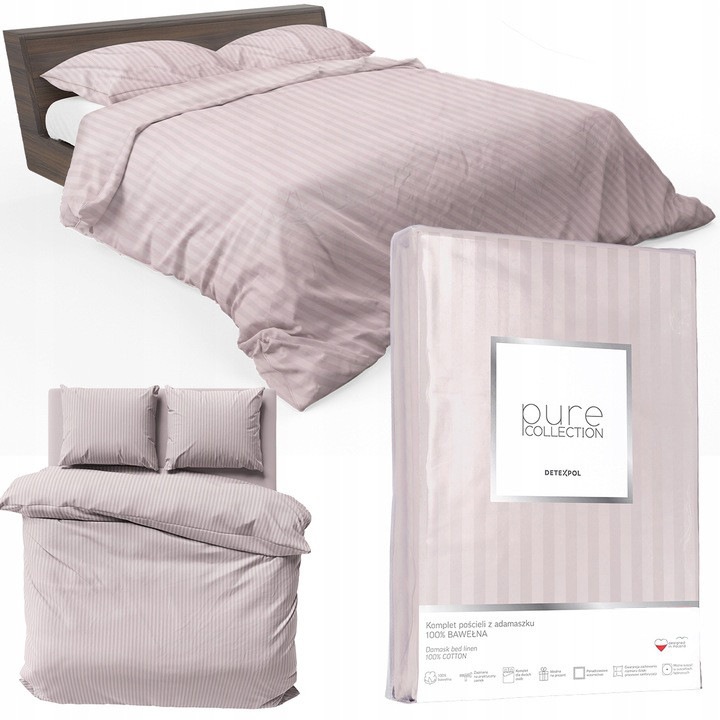 Спално бельо Deco4Home Pure Collection 220x200см пудрено розово 70x80см