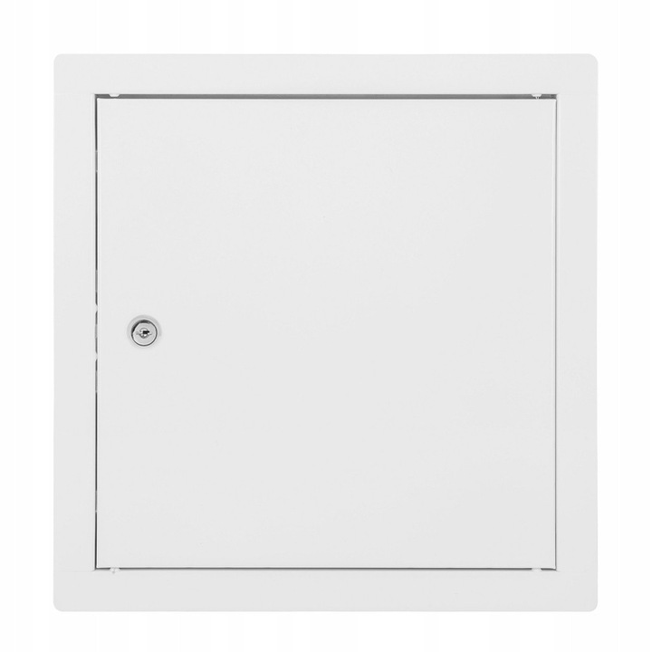 Drzwiczki rewizionale metalice F.H. ANA 25x25cm, alb, cu inchidere pe baza de lacat, set cu doua chei