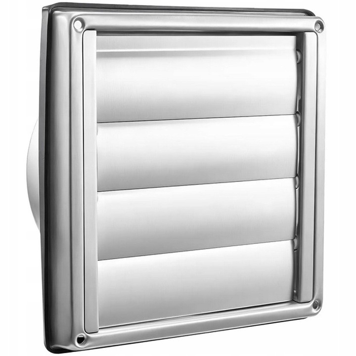 Grilaj ventilare F.H. ANA, inox, cu obloane gravitationale, diametru 150mm, montaj exterior