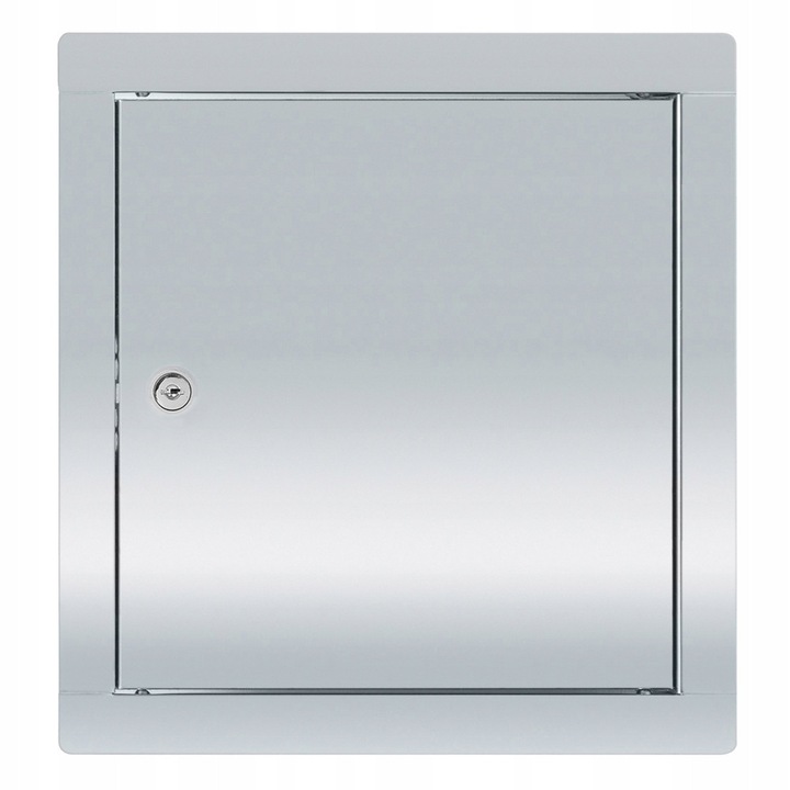 Drzwiczki rewizionale metalice F.H. ANA 25x25cm, inox, cu inchidere pe baza de lacat, set cu doua chei