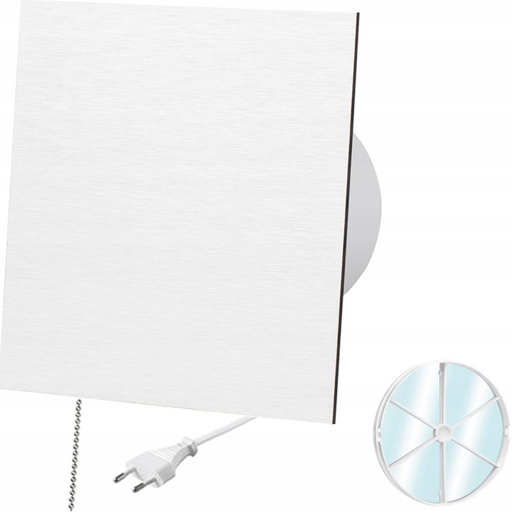 Ventilator de perete/sufit F.H. ANA, aluminiu periat, 100mm, cu intrerupator si priza, 93 m3/h, 8W