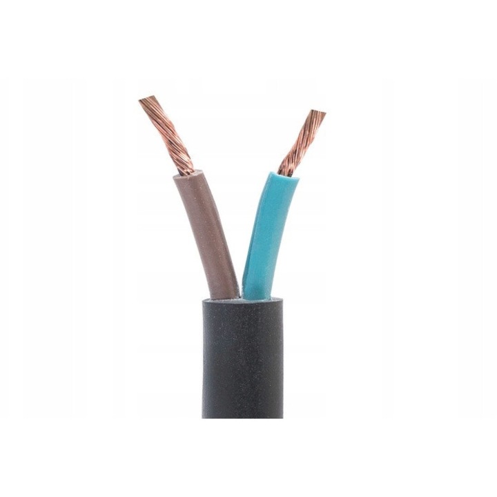 Cablu flexibil negru rotund OMY 2x1,5 300V 50 m