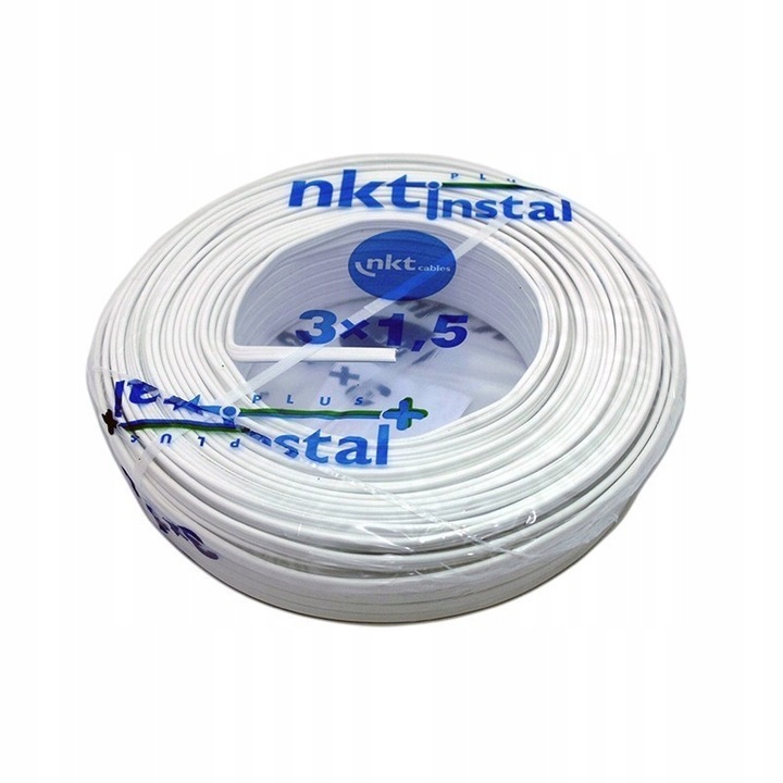 Cabluri electrice NKT, 3x1,5mm, alb, 50m, set 1 bucata