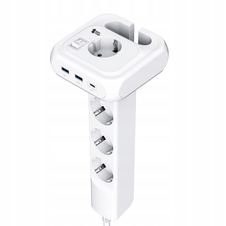 Разклонител Spacetronik, 4xAC, 3xUSB, 4000W, с прекъсвач
