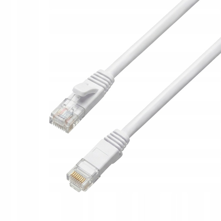 Cablu Ethernet Spacetronik Cat6A plat U/UTP, 32 AWG, izolatie PVC, alb, 30 m