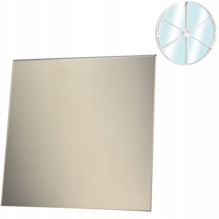 Ventilator de perete/sufit F.H. ANA, cu senzor de umiditate, panou din sticla, aur satinat, Fi125