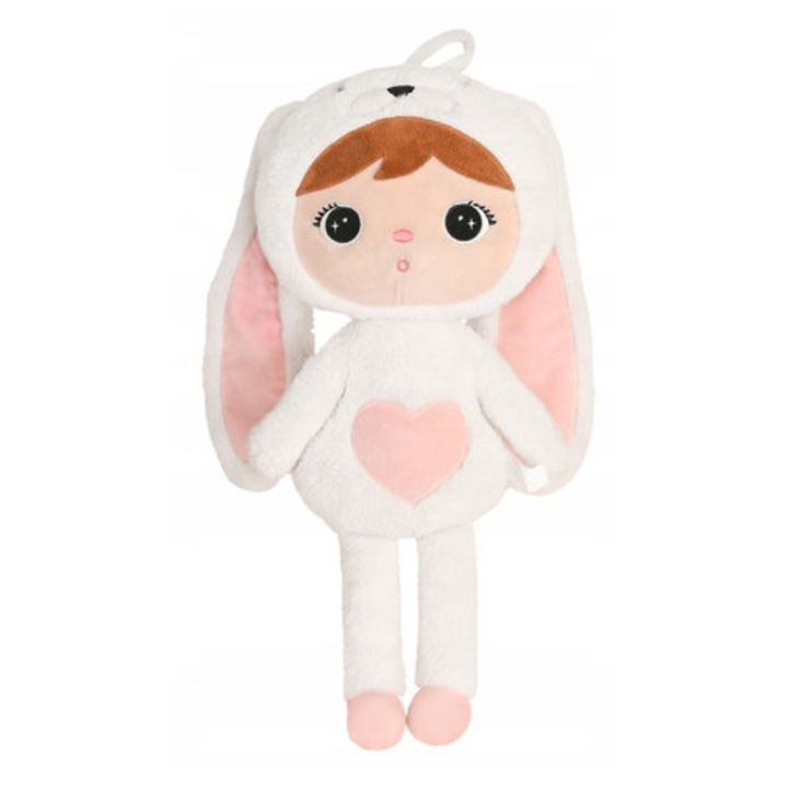 Pluszowy Zajac Metoo, 50cm, personalizat, alb, pentru copii 0+