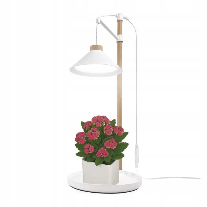 Lampa LED pentru cresterea plantelor EMOS Z7905, alb, 7W, timer 16/8h, dimensiuni 21x21x51.7cm