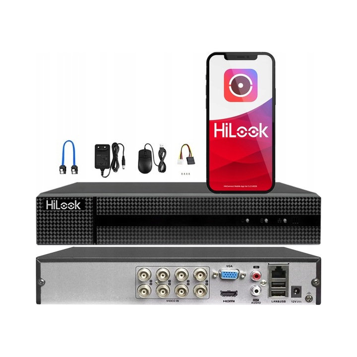 Hikvision DVR rögzítő 8 csatornás 8MP többszínű 26x22x4.5cm