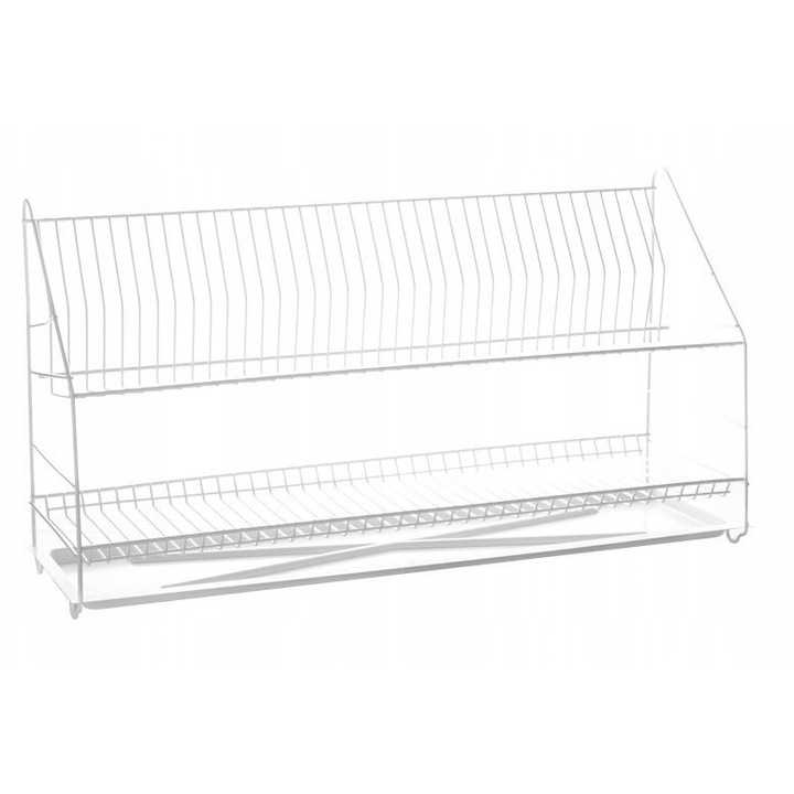 Scurgator vase 2 niveluri 60cm alb cu tava