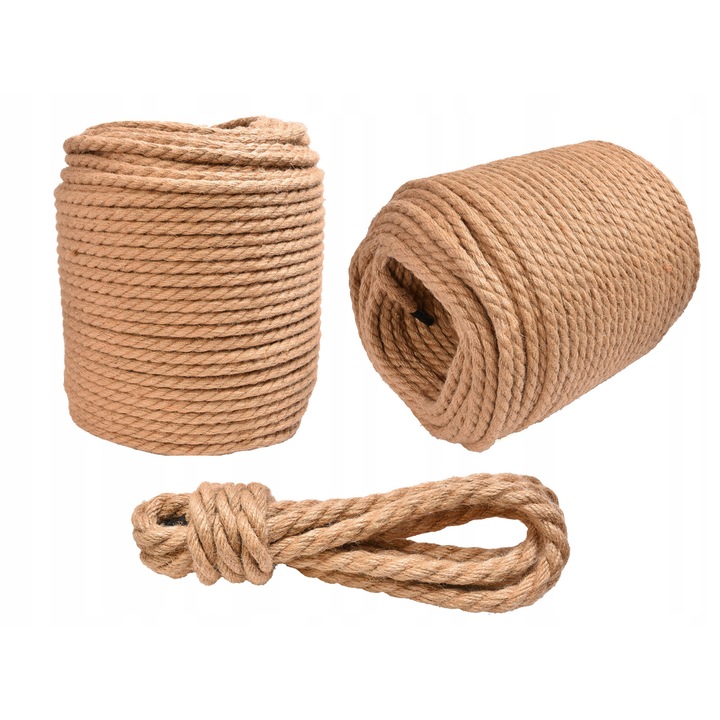 Ютено въже 16мм, 30м, устойчиво на атмосферни влияния, екологично, за декоративна употреба и в селското стопанство