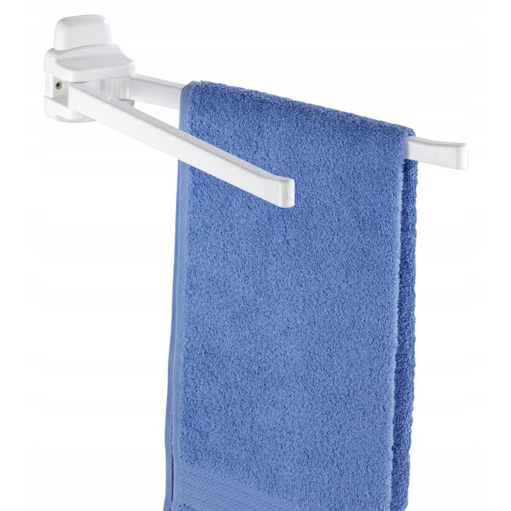Törölközőtartó, WENKO, fehér, 2 mozgatható kar, 8x43cm