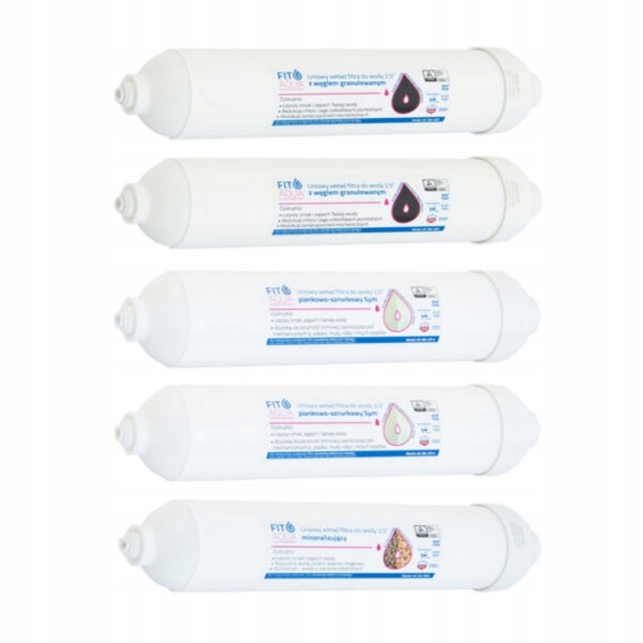 Set cartușe filtru Fitaqua Alabaster, 6 trepte, mineralizant și activ, 2"