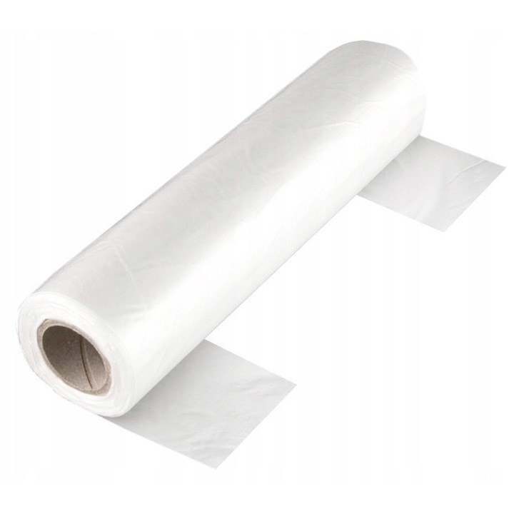 Set 100 x Pungi alimentare PLAST, HDPE, 22x42cm, alb transparent, rezistente