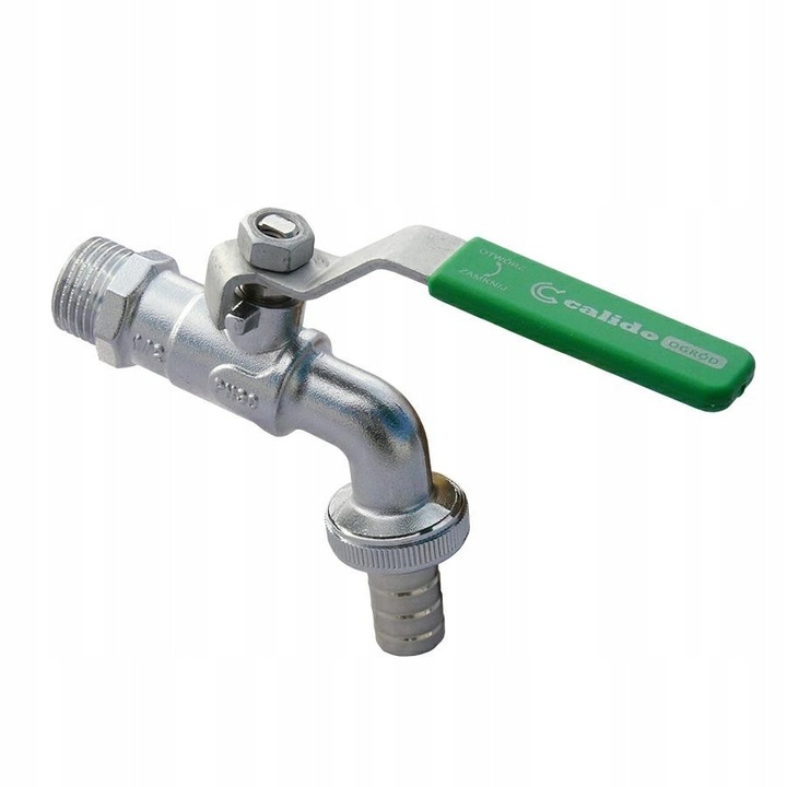 Robinet cernut Calido, 3/4", din inox, mrozoodporn, set cu dop pentru butoi Mauser 1000L