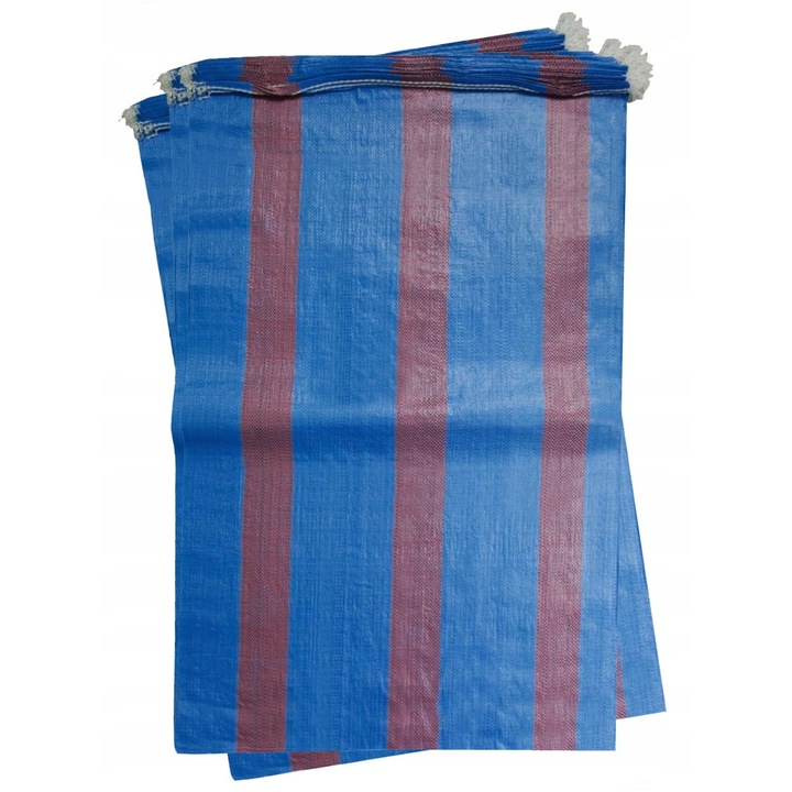 Sac polipropilenic 50kg, 65x105cm, rezistent, alb, set 50 bucati