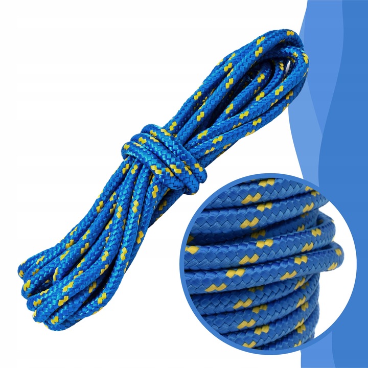 Polipropilén kötél 12mm, 25m, strapabíró, kék, szett