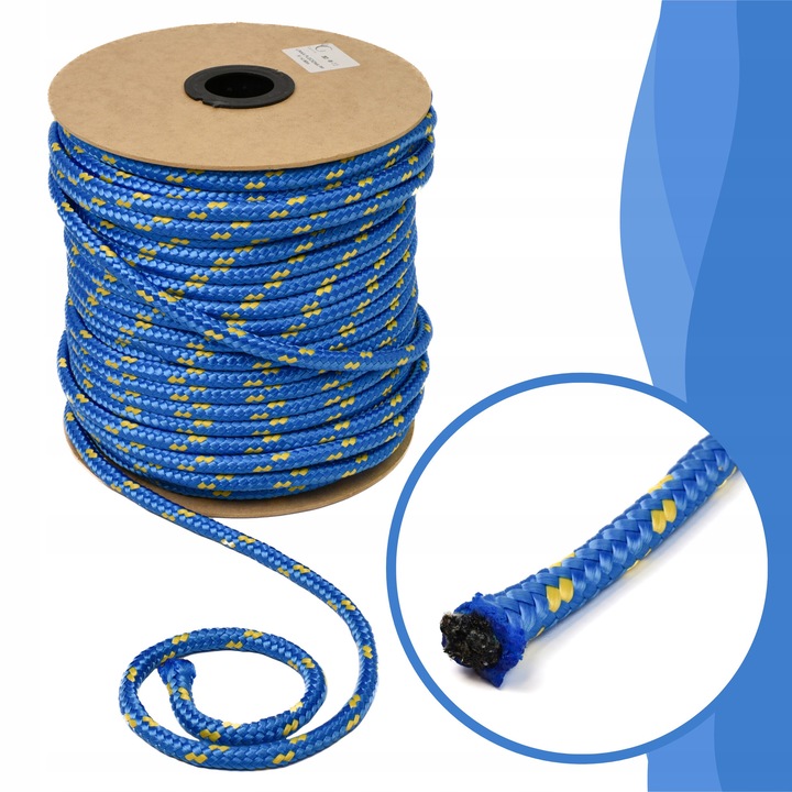 Lina polipropilena impletita 14mm, 20m, UV-álló, kék