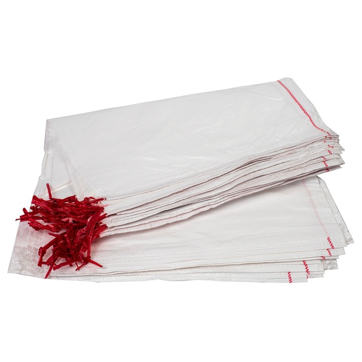 Saci polipropilena, Wimar, set 100 buc, 50x85cm, alb, capacitate 25-30kg