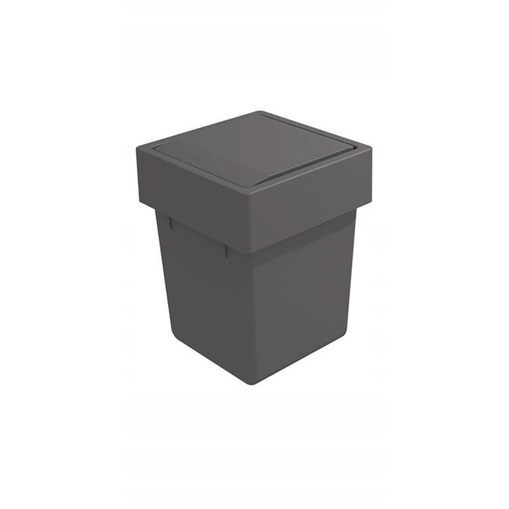 Recipient, Peka, 5l, antracit, 174x174x232mm, cu capac rabatabil