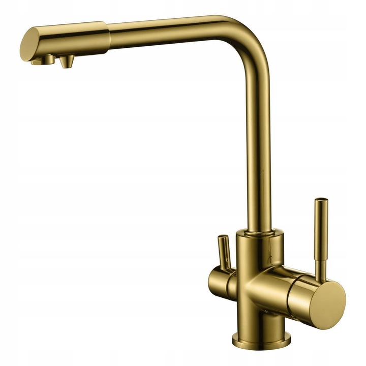 Blue Water Amanda kétkörös csaptelep, arany, 360°-ban forgatható kifolyóval, 2 független csap