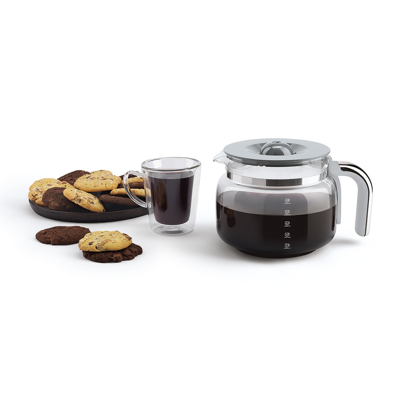 Cafetiere Smeg DCF02RDEU, 10 cani, 1,4 l, rosu, 1050 W, 361x245x256mm
