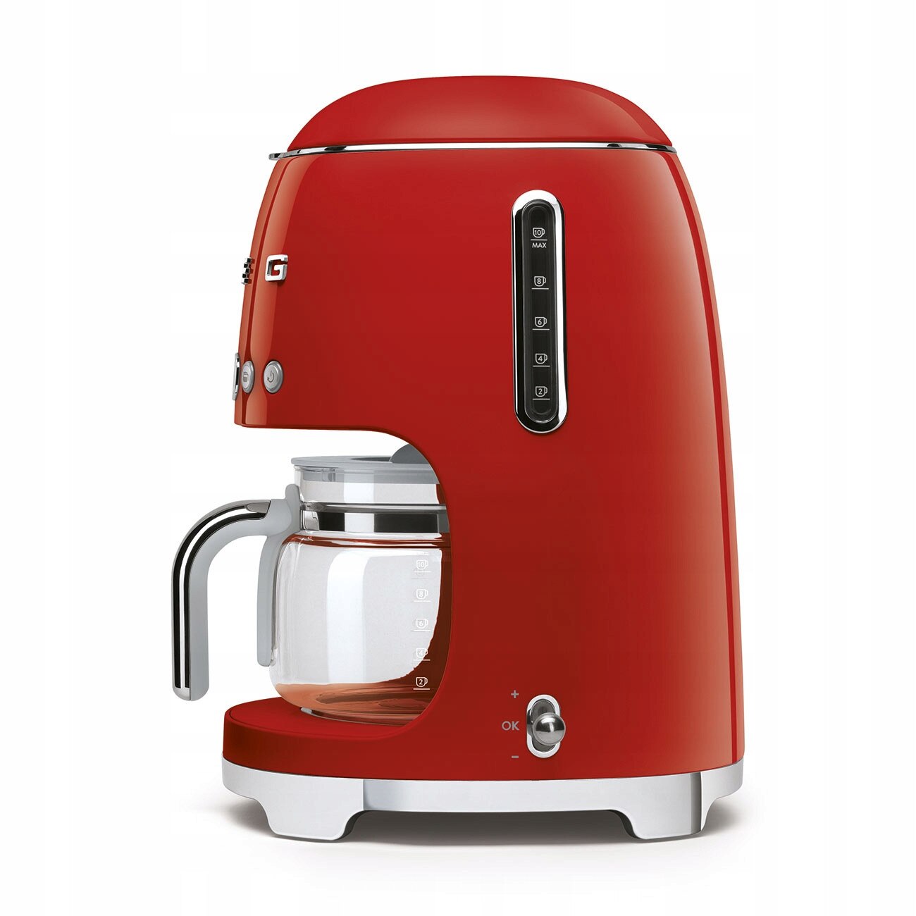 Cafetiere Smeg DCF02RDEU, 10 cani, 1,4 l, rosu, 1050 W, 361x245x256mm