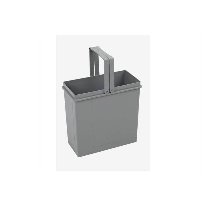Cos de gunoi, 11 litri, gri, 304x152x295mm, cu manere pliabile