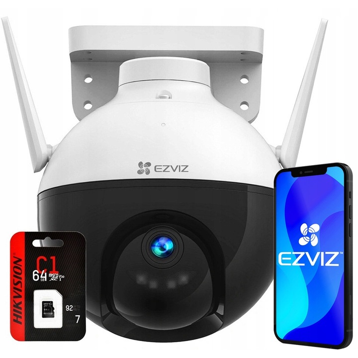 Въртяща се камера за наблюдение EZVIZ C8T, FullHD 1080p, нощно виждане 30м, устойчива на атмосферни влияния