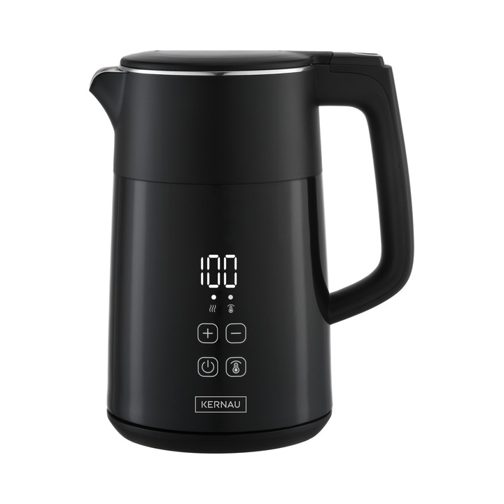 Fierbator electric Kernau KSK 177 TB, 1,7l, 2200W, negru, cu panou de control tactil