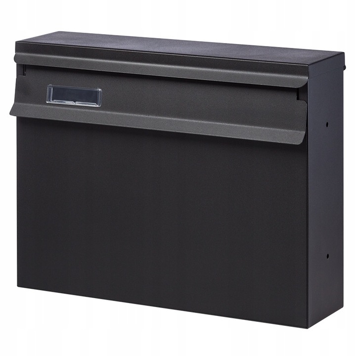 PSG C4 postaláda, 395x306x103mm, fekete, horganyzott acélból, elülső nyílással és lakatos ajtóval
