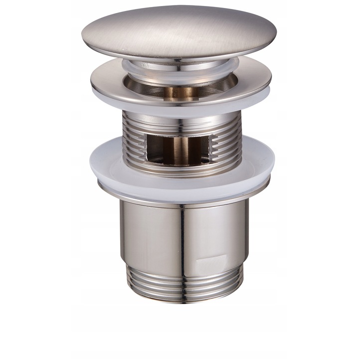 Dop DURO cu prelungire din mosi, 66mm, culoare otel periat, pentru chiuveta