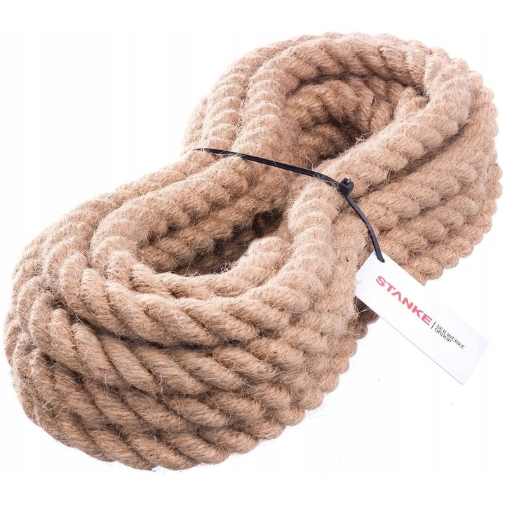 Juta Zsinór 14mm 25m Stanke, ellenálló, biológiailag lebomló, színezhető, természetes