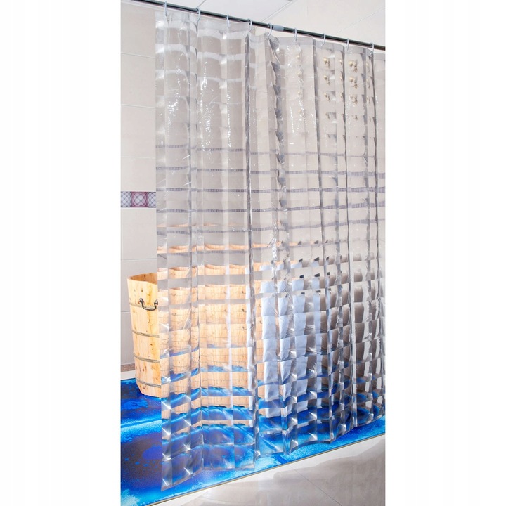 Zapada de dus Duschy, 3D, transparenta, 1,8x2,0m, 100% EVA, usor de curatat