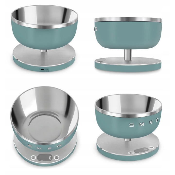 Cantar de bucatarie digital SMEG, 5 kg, mat, verde smarald, 150x205x205mm