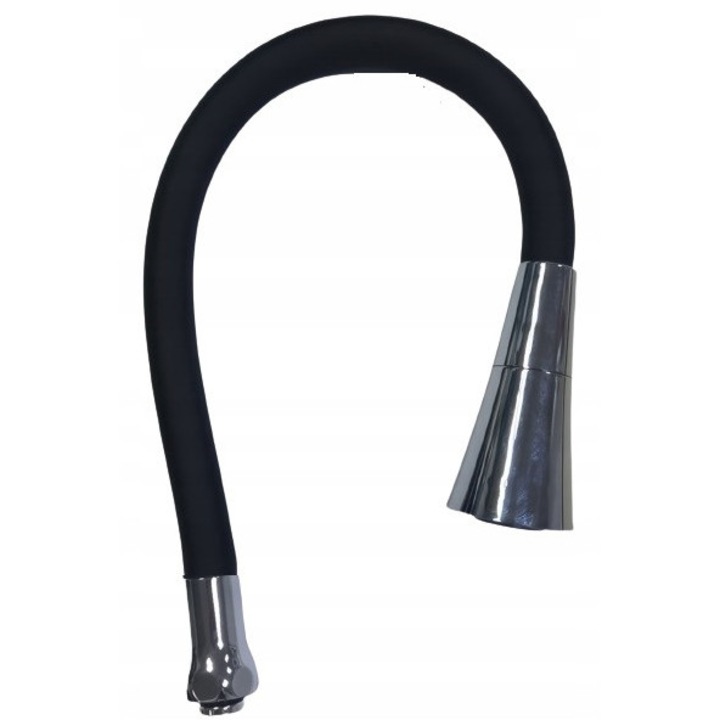 Pipa flexibila Akces, neagra, 550mm, pentru baterii de bucatarie