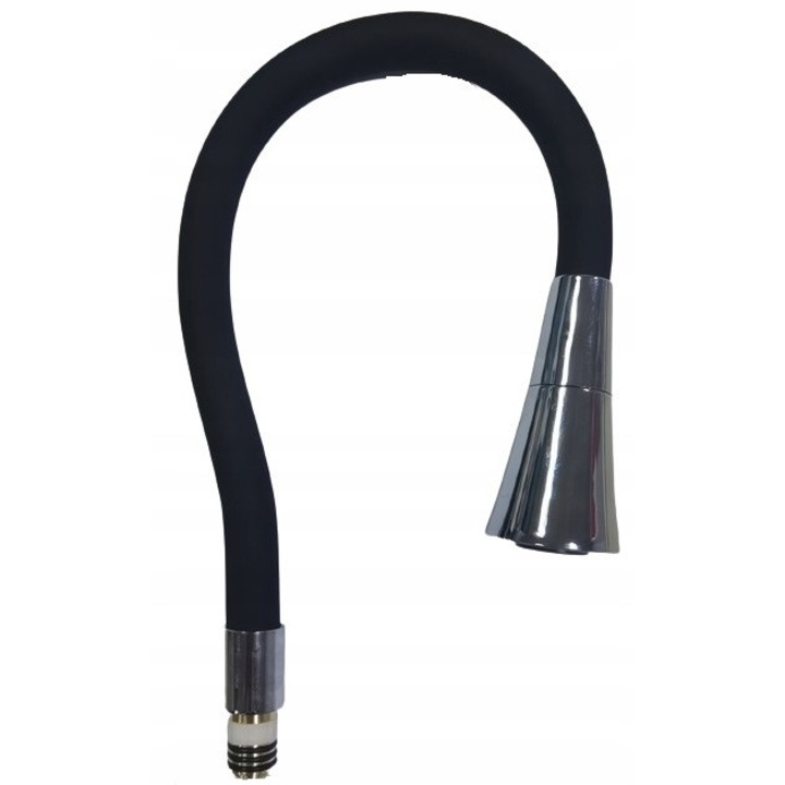 Pipa elastica 2-functii Akces, neagra, 550mm, pentru baterii de bucatarie