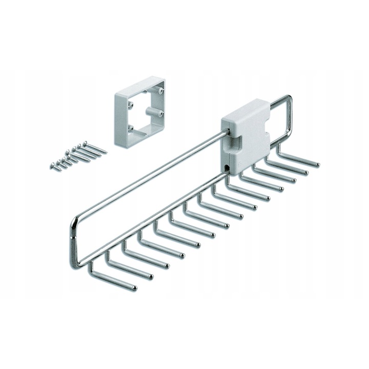 Suport extensibil pentru cravate Peka, cromat, 74x455x87mm