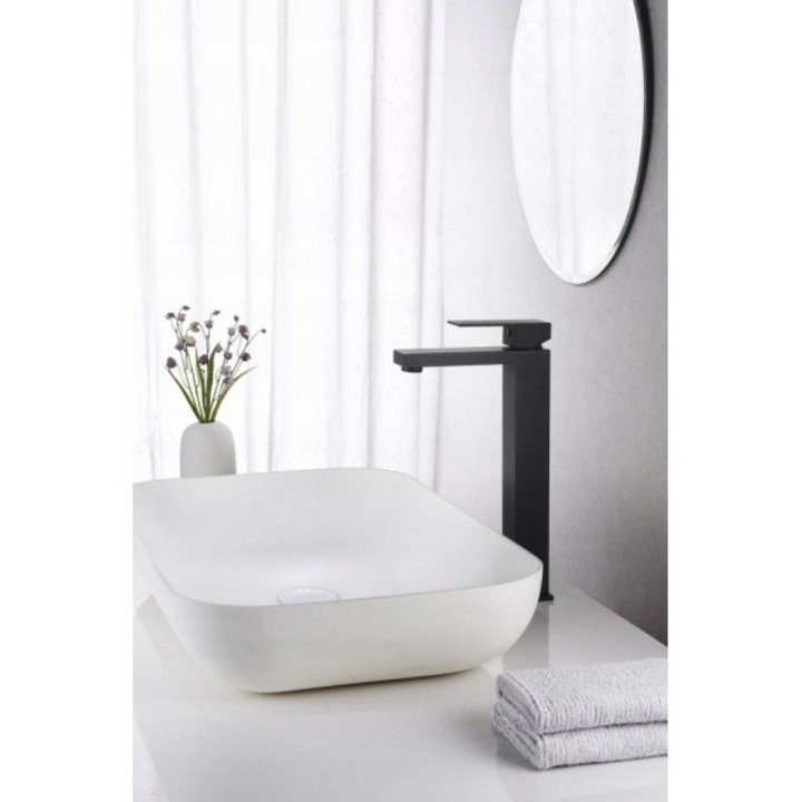 Mosdó csaptelep, Blue Water, TORONTO, matt, 32cm, fekete